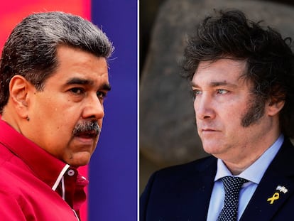 Venezuelan President Nicolás Maduro (left) and Argentine President Javier Milei.