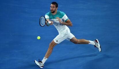 Marin Cilic durante la semifinal ante Kyle Edmund.