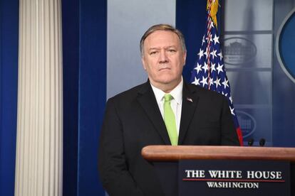 El secretario de Estado estadounidense, Mike Pompeo, este viernes en la Casa Blanca.