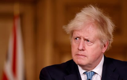 Johnson, durante la conferencia de prensa convocada este lunes en Londres.