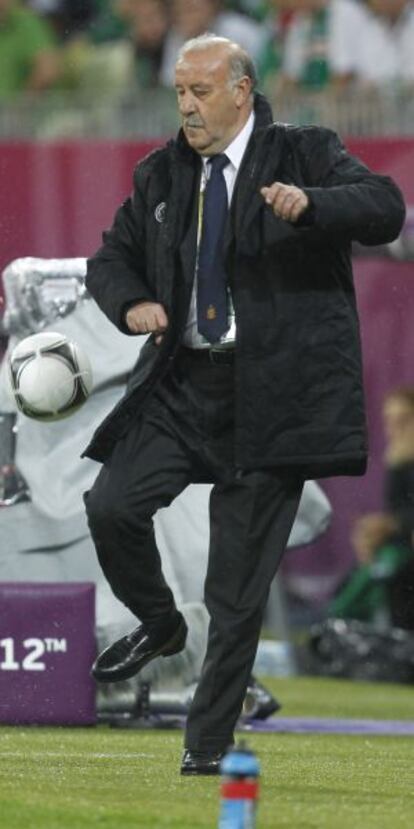 Del Bosque, durante el partido.