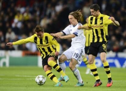 Modric durante el partido contra el Borussia.