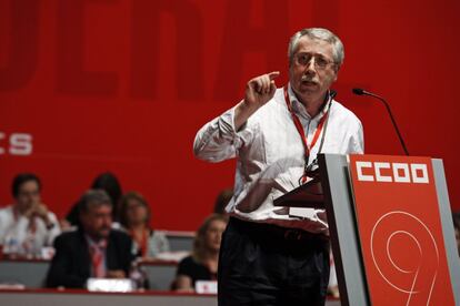 Ignacio Fernández Toxo, aspirante a la secretario general de CCOO interviene durante el IX Congreso Confederal de CCOO, el 19 de diciembre de 2008.