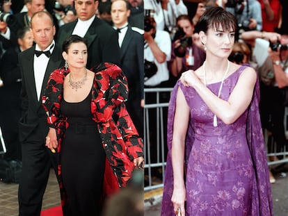 Demi Moore solo había posado en la alfombra de Cannes en 1995, en dos citas para el estreno de 'El quinto elemento'.