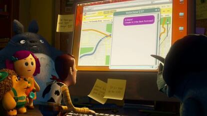 Los protagonistas de 'Toy story 3' buscan su sitio en el mapa. Al lado de Woody, uno de los personajes más reconocibles de la animación japonesa