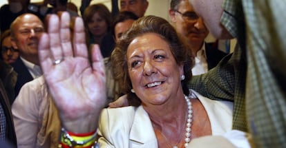 Rita Barberá at Valencia PP headquarters.