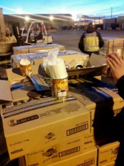 Parte de la droga hallada en el puerto de Barcelona.