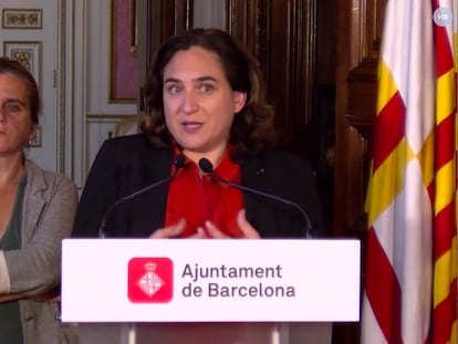 La alcaldesa de Barcelona, Ada Colau, y la consejera de Salud, Alba Vergés, durante una comparecencia telemática conjunta.