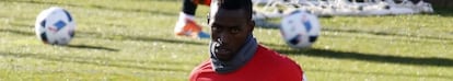 Jackson Martínez, durante el entrenamiento del Atlético.