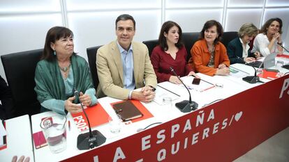 Pedro Sánchez, este lunes en la Ejecutiva Federal del PSOE.