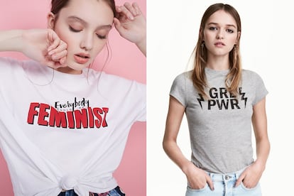 Las consignas feministas de Stradivarius y H&M.