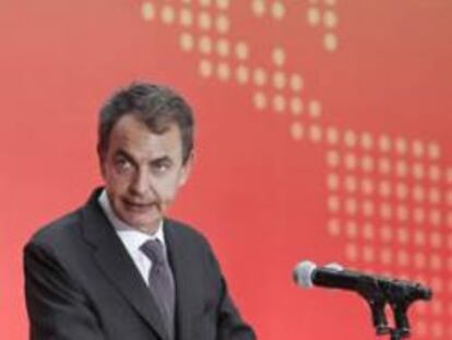 El presidente del Gobierno, José Luis Rodríguez Zapatero, pronuncia su discurso durante la inauguración del Día de Honor de España en la Exposición Universal de Shanghái.