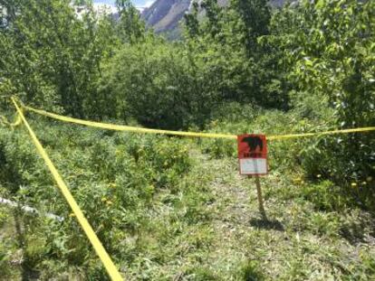 La zona de seguridad establecida por la policía en el lugar del ataque.