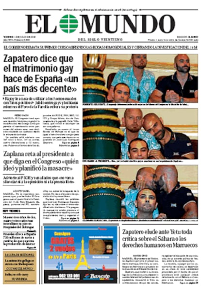 <i>El Mundo</i> afirma que Zapatero "ha logrado apuntarse el tanto de tener la ley lista para celebrar el Día del Orgullo Gay y convertirse en primicia mundial. Pero -para este periódico- pronto comprobará si la división social creada merecía la pena". Recuerda que "un ridículo intento para enterrar la polémica lo hacia ayer la Plataforma por el laicismo promovida por el diputado socialista Victorino Mayoral, quien denunciaba a los medios por convertir la libertad de expresión en una &#39;actuación antidemocrática&#39; cuando cuestionan una iniciativa parlamentaria".