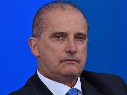 O deputado Onyx Lorenzoni em reunião no Planalto.