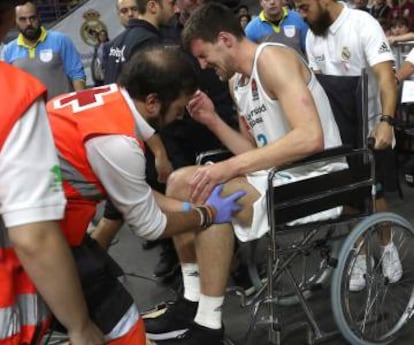 Kuzmic, tras su lesión de rodilla
