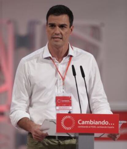 Pedro Sánchez, en el congreso del PSOE, en julio.