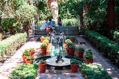 Visitantes en el jardín del Museo Sorolla, la casa del artista en la capital.