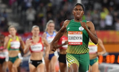 Caster Semenya, durante un campeonato en abril de 2018.