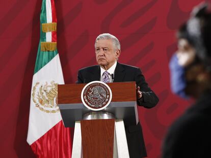 López Obrador, este martes durante una rueda de prensa matutina en Palacio Nacional de Ciudad de México.