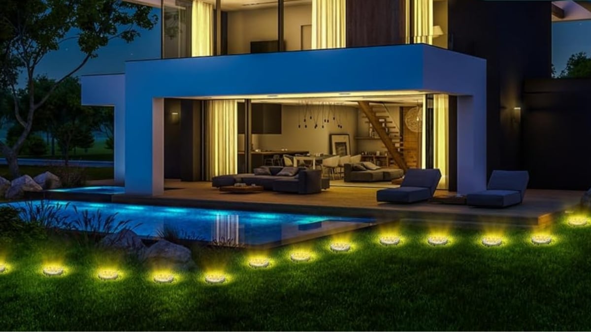 Solar lights to stick in the lawn.