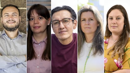 Emiliano Ruíz,  Lina Vargas, Santiago Rosero, Sabine Drysdale y Soledad Gago. 