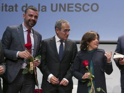 Santi Vila, Patrici Tixi, S&agrave;enz de Santamar&iacute;a y Oriol Junqueras.