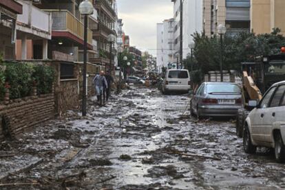 Inundaciones en la zona del barranco de Barenys, esta semana.