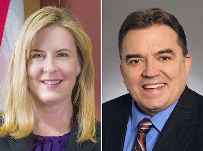 Melissa Hortman y John Hoffman.