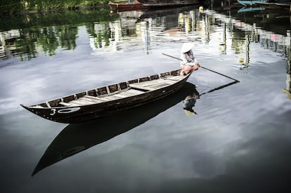 El río Thu Bon es el eje imprescindible en Hoi An. Su desembocadura fue y es puerto importante entre Japón y China.