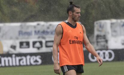 Bale, en un entrenamiento en Miami.