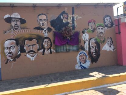 Uno de los populares murales que adornan las fachadas de las ciudades.