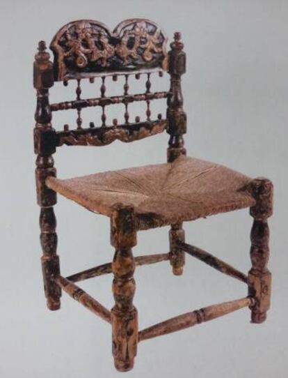 Cadira baixa de dona. Catalunya, segle XVII.