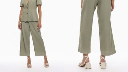 pantalones mujer lino