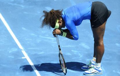 Serena Williams celebra su victoria.