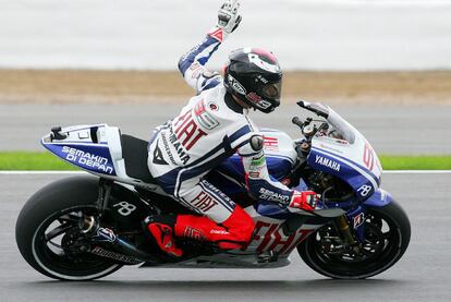 Jorge Lorenzo, ayer en Silverstone tras la sesin clasificatoria.