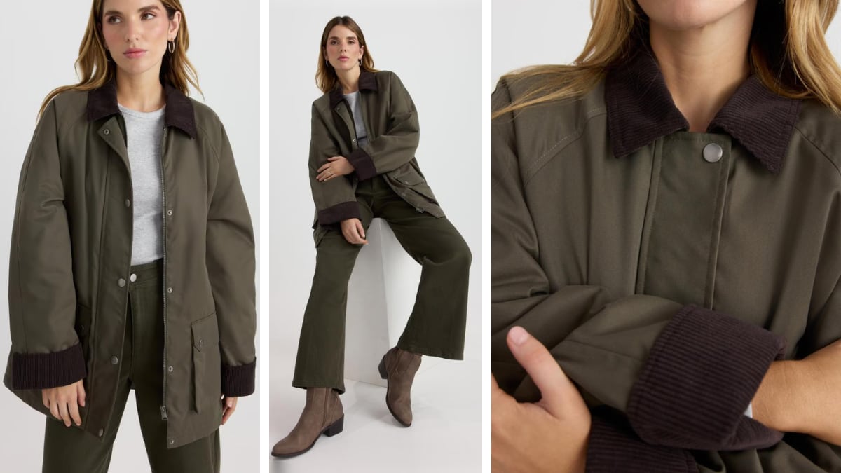 Chaqueta con cuello camisa.