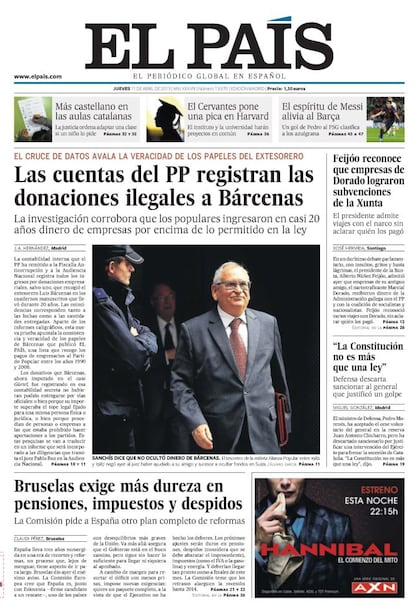 El 11 de abril de 2012, EL PAÍS publicaba más pruebas de la irrefutable veracidad de los papeles y de la contabilidad que reflejaba el tesorero del PP, Luis Bárcenas.