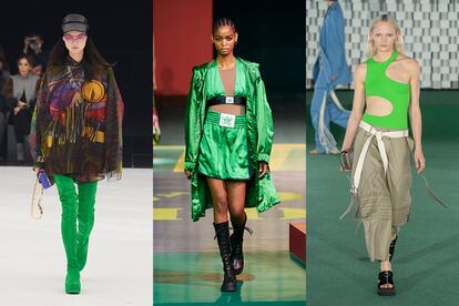 Desde la izquierda, PV-2022 en Givenchy, Dior y Stella McCartney.