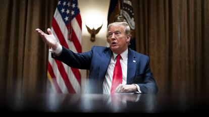 El presidente de EE UU, Donald Trump, este martes en la Casa Blanca.