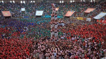 Moment del Concurs de Castells de Tarragona del 2016.