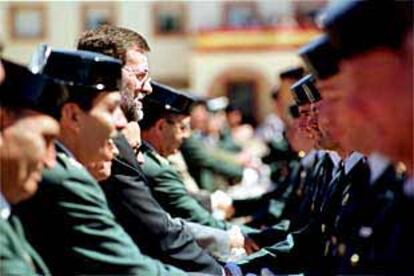 El ministro del Interior, Mariano Rajoy, en la academia de la Guardia Civil de Baeza (Jaén).