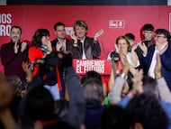 Carlos Martínez celebra los resultados de las elecciones el Hotel Convento San Francisco (Soria), este domingo.