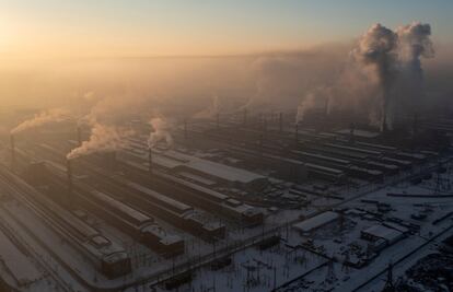 Una fábrica de aluminio de la firma rusa, Rusal, el mayor productor de aluminio, en Siberia.