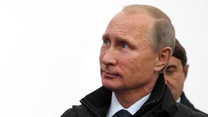 El presidente ruso Putin, en la inauguración de un puente en Novosibirsk.