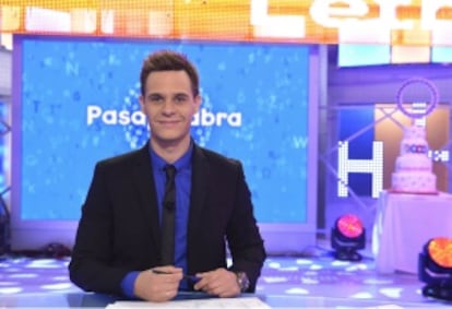 Christian Gálvez en el plató de 'Pasapalabra'.