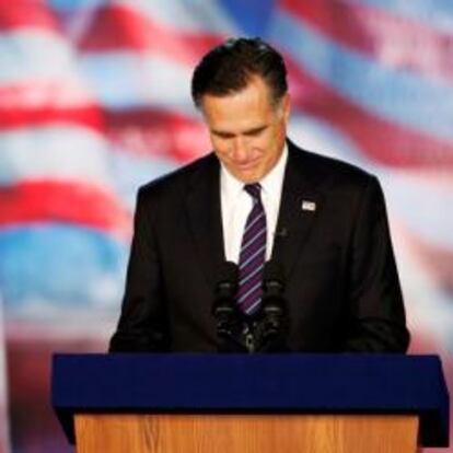 Mitt Romney en su discurso en Boston para reconocer la victoria de Obama