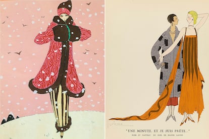 El ilustrador George Lepape fue uno de los más relevantes de las primeras décadas de s. XX. Colaboró con Poiret, con Jeanne Lanvin (dcha.) y apareció en la prestigiosa revista Gazette du bon ton. Entre 1916 y 1939 hizo más de cien portadas para la revista Vogue.