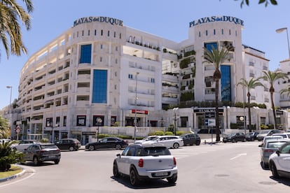 The building in Puerto Banús, where Kasia Gallanio was found dead.