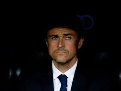 Luis Enrique, durant el partit contra el Madrid.